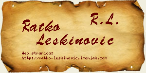 Ratko Leškinović vizit kartica